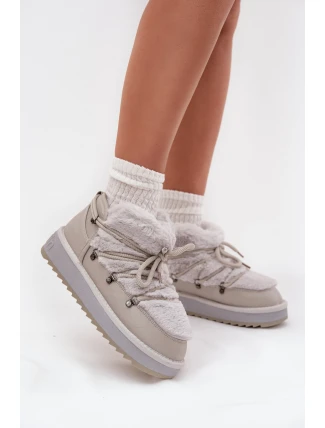 Nízké sněhule na platformě s kožešinkou D.Franklin DFSH370011 světle šedé