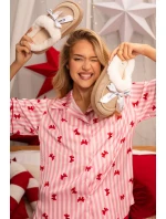 Dámské pantofle s kožešinou a mašlí Béžové Fenella