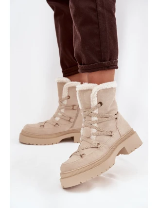 Dámské sněhule s kožíškem Béžové Irmara