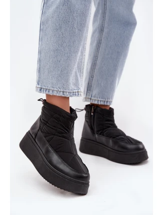 Dámské zimní boty na platformě vyhřívané kožešinkou černé Tahlira