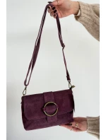 Kožená semišová malá kabelka fialová Jessel