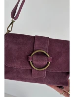 Kožená semišová malá kabelka fialová Jessel