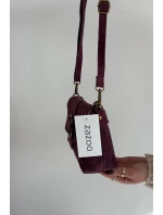 Kožená semišová malá kabelka fialová Jessel