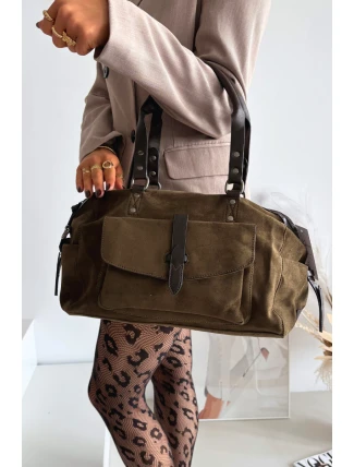 Kabelka z eko semiše Khaki Gressa Kabelka z eko semiše Khaki Gressa