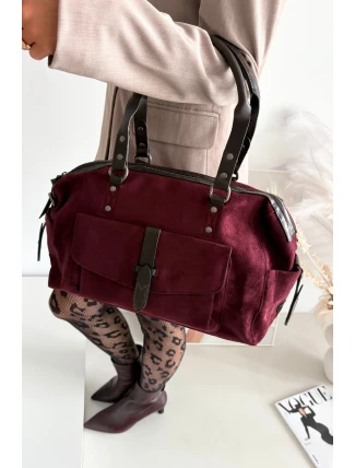 Kabelka Z Eko Zamszu Bordová Gressa