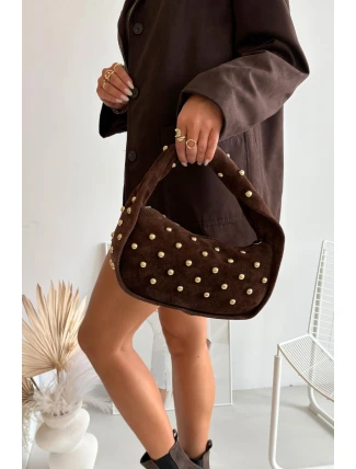Kabelka Z Přírodního Semiše Se Zdobením Čokoládová Julisse