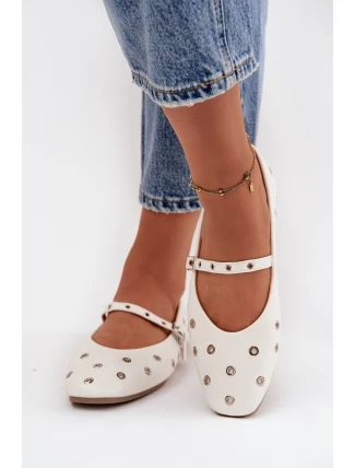 Dámské baleríny se stříbrnými prvky bílé Marivon Dámské baleríny se stříbrnými prvky bílé Marivon