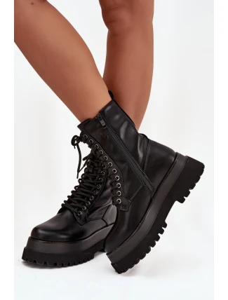 Dámské pracovní kotníky s podšívkou na masivní platformě černé Felisse Dámské pracovní kotníky s podšívkou na masivní platformě černé Felisse