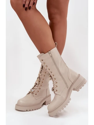 Dámské workery s přezkami Medvídek Srdce Béžové Iravine