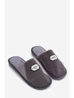Pánské pantofle s výšivkou šedé Presine