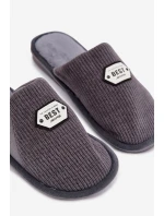 Pánské pantofle s výšivkou šedé Presine