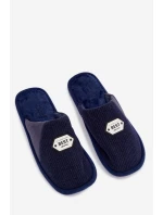 Pánské pantofle s nášivkou tmavě modré Presine Pánské pantofle s nášivkou tmavě modré Presine