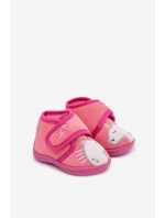 Dětské pantofle na suchý zip fuchsiové Jeselle
