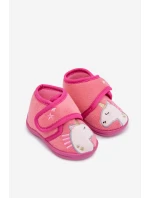 Dětské pantofle na suchý zip fuchsiové Jeselle