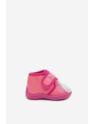 Dětské pantofle na suchý zip fuchsiové Jeselle