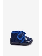 Dětské pantofle na suchý zip tmavě modré Jeselle