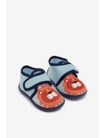 Dětské pantofle na suchý zip modré Katline