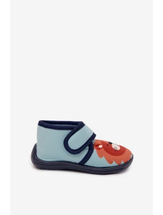 Dětské pantofle na suchý zip modré Katline