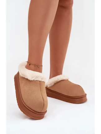 Dámské pantofle s kožíškem Camel Eveline