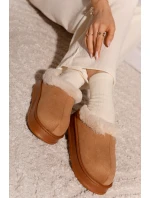Dámské pantofle s kožíškem Camel Eveline