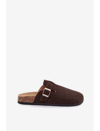 Pánské pantofle s přezkou čokoládové Luvan Pánské pantofle s přezkou čokoládové Luvan