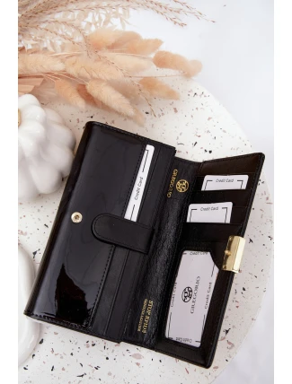 Lakovaný dámský peněženka s drobinkami černá Selavie Lakovaný dámský peněženka s drobinkami černá Selavie