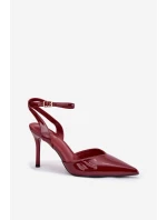 Lakované lodičky s odkrytou patou bordové Laretta