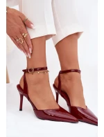 Lakované lodičky s odkrytou patou bordové Laretta