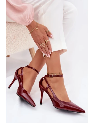 Lakované lodičky z eko kůže bordové Fionnel