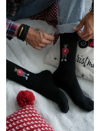 Pánské ponožky Medvídek V Brýlích Černé Pánské ponožky Medvídek V Brýlích Černé