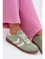 Dámské tenisky z eko semiše zelené Jesavella