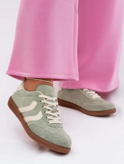 Dámské tenisky z eko semiše zelené Jesavella