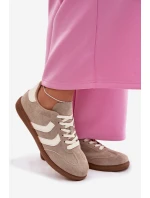 Dámské tenisky z eko semiše tmavě béžové Jesavella