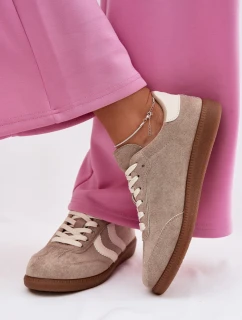 Dámské tenisky z eko semiše tmavě béžové Jesavella