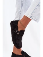 Dámské semišové ekologické polobotky s přezkou Černé Ismora