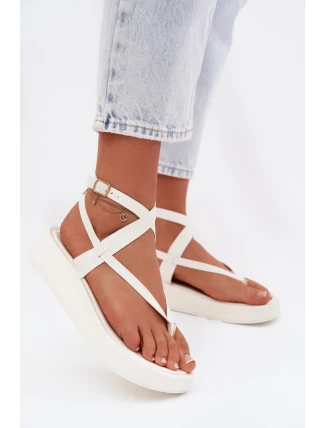 Dámské sandály Japonky na platformě bílé Gelira