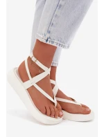 Dámské sandály Japonky na platformě bílé Gelira