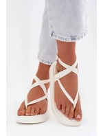 Dámské sandály Japonky na platformě bílé Gelira