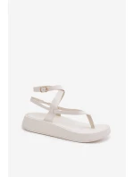 Dámské sandály Japonky na platformě bílé Gelira