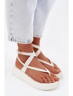 Dámské sandály Japonky na platformě bílé Gelira