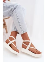 Dámské sandály Japonky na platformě bílé Gelira