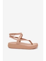 Dámské sandály Japonky na platformě Béžové Gelira