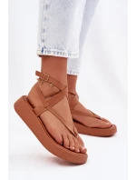 Dámské sandály Japonky na platformě Camel Gelira