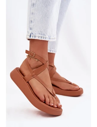 Dámské sandály Japonky na platformě Camel Gelira