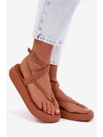 Dámské sandály Japonky na platformě Camel Gelira