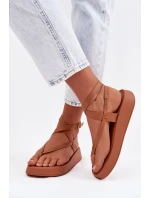 Dámské sandály Japonky na platformě Camel Gelira