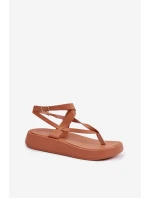 Dámské sandály Japonky na platformě Camel Gelira