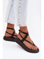 Dámské sandály Japonky na platformě Černé Gelira