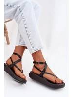 Dámské sandály Japonky na platformě Černé Gelira