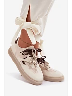 Dámské tenisky s dvojitými šněrováním světle béžové Relisa